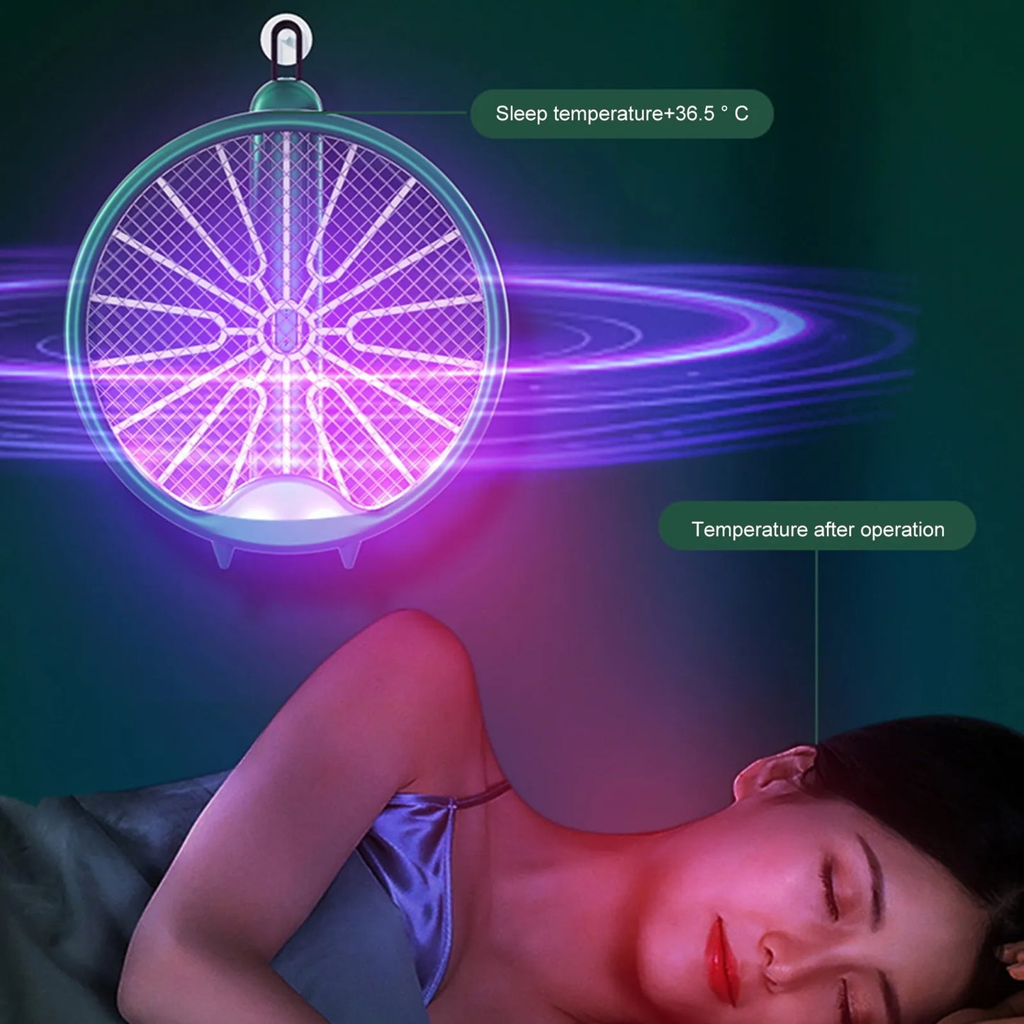 3000V Electric Mosquito Racket Mosquito Killer Lamp USB Rechargeable Foldable Mosquito