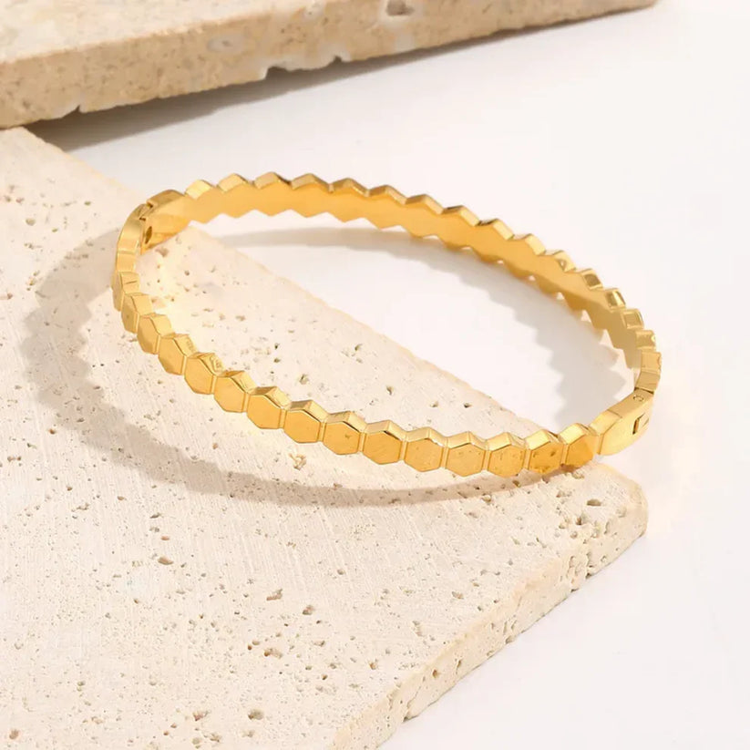 Yellow gold Women's Hive Bracelet Love Nest Ring