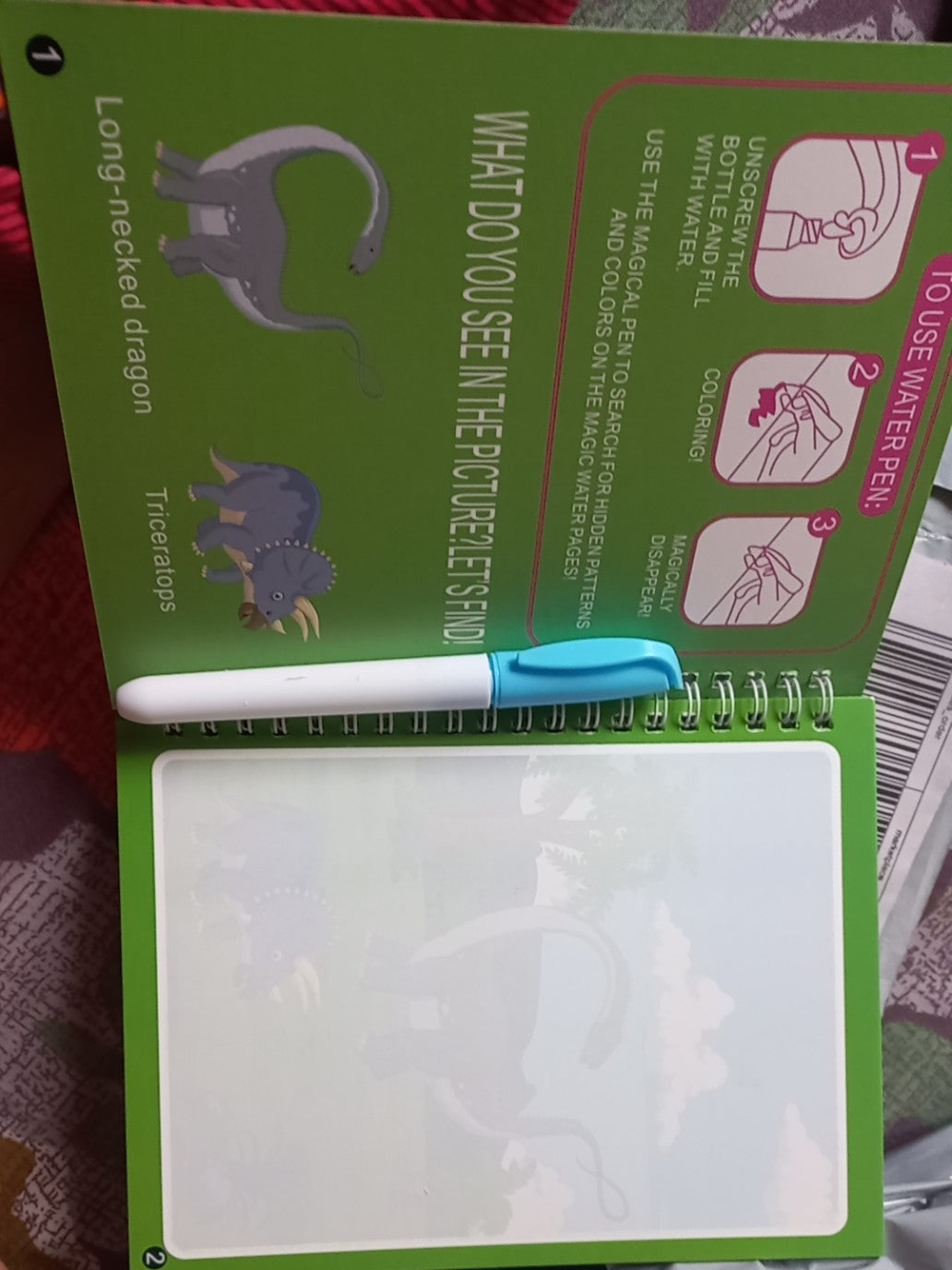 Magic Water Book, Water Drawing Book, Reusable Doddle Book with Pen for Kids