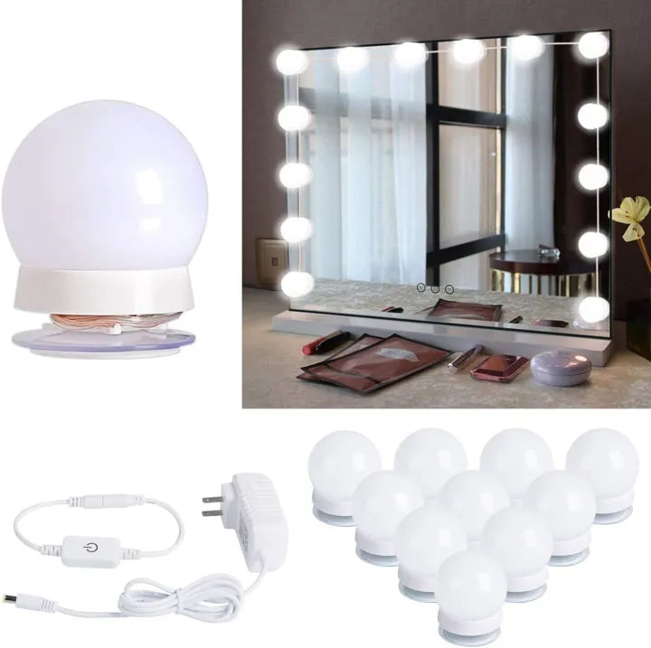 LED Bulb Mirror Lights Vanity Mirror Lamp Kit Lens Headlight Bulbs Kit (10 Bulbs)