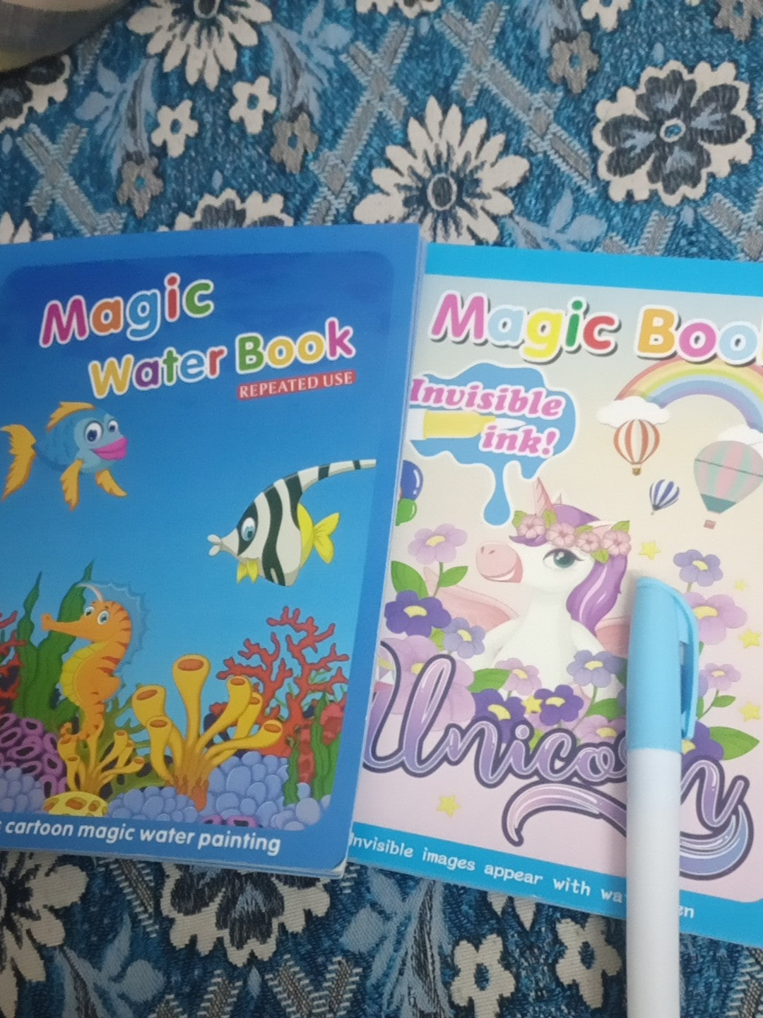 Magic Water Book, Water Drawing Book, Reusable Doddle Book with Pen for Kids