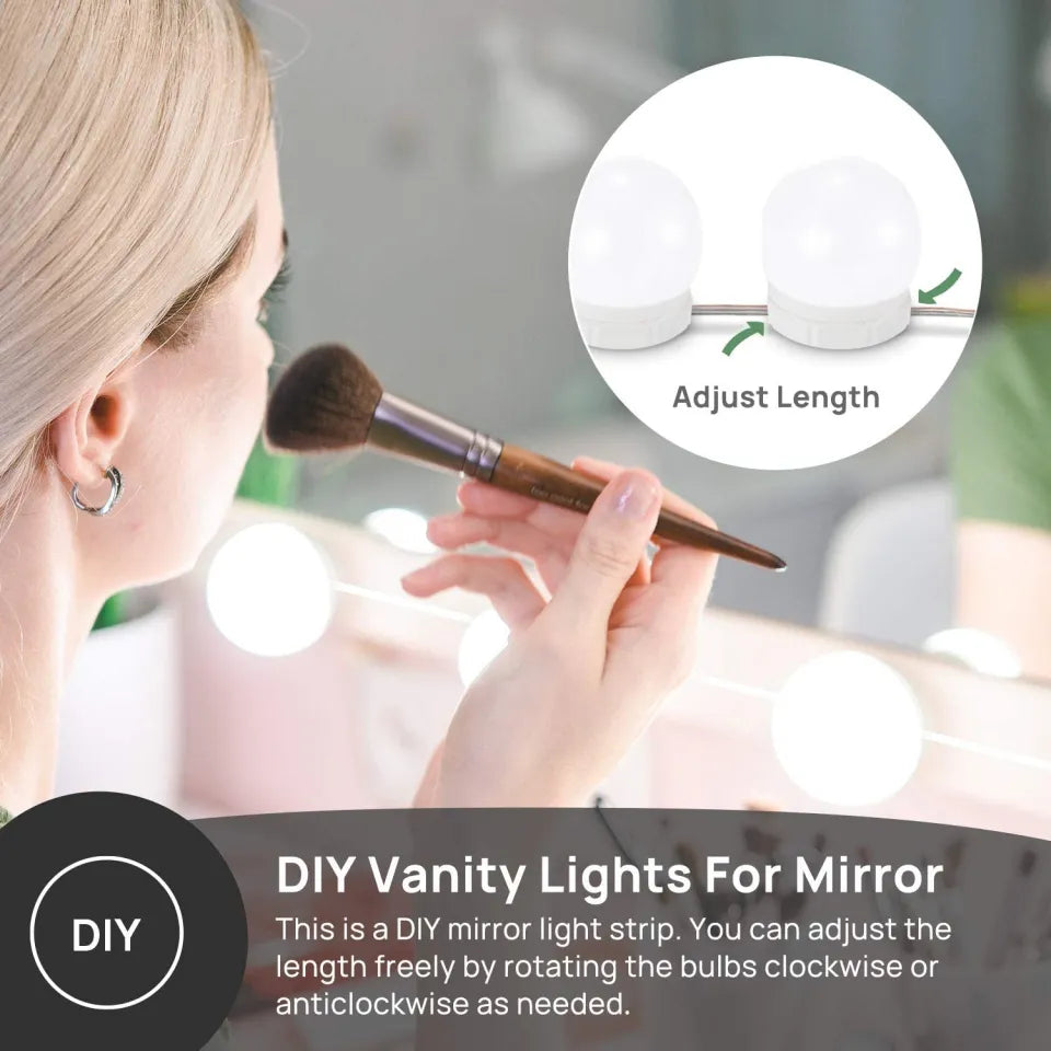 LED Bulb Mirror Lights Vanity Mirror Lamp Kit Lens Headlight Bulbs Kit (10 Bulbs)